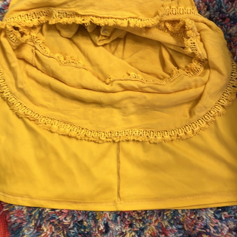 Lulu's Bright Yellow Short Sleeve Ruffle Hem Dress - Picture 9 of 9